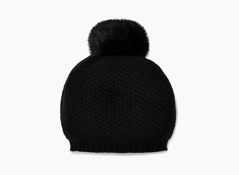 Ugg Beanies Canada - Ugg Women's Aislinn Honeycomb Knit Pom Black